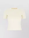 Max Mara Ivory Stretch Viscose Blend T-shirt In White