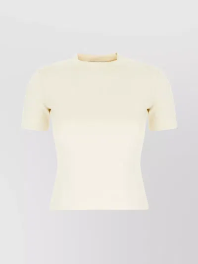 MAX MARA RIBBED CREW NECK SHORT SLEEVE TOP