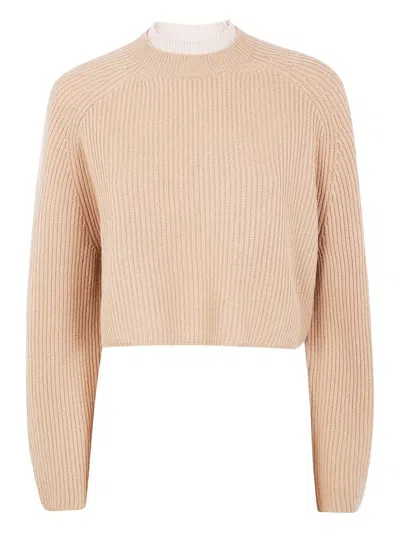 Max Mara Ribbed Cropped Sweater In Multi