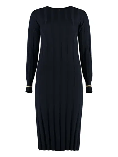 Max Mara Ribbed Dress In Black