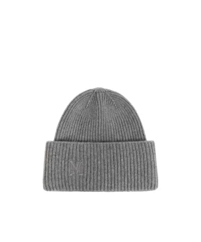 Max Mara Ribbed Hat In Gray
