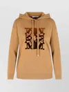 Max Mara Ribbed Hem And Cuffs Virgin Wool Hoodie In Gold