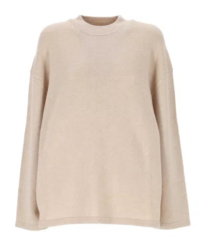 Max Mara Ribbed High-neck Sweater In Brown