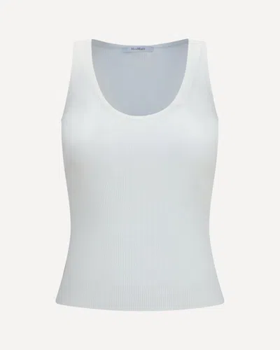 Max Mara Ribbed Jersey Tank Top In White