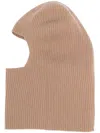 Max Mara Ribbed-knit Balaclava In Brown