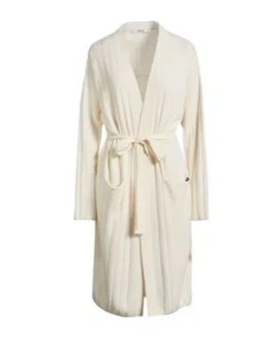 Max Mara Ribbed Knit Longline Cardigan In White