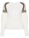 Max Mara Ribbed-knit Panelled Jumper In Neutrals