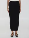 Max Mara Seta High Waist Ribbed-knit Skirt In Black