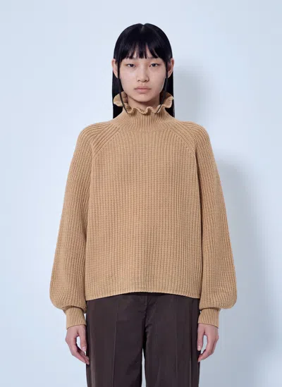 Max Mara Ribbed Knit Sweater In Brown