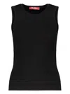 Max Mara Ribbed Sleeveless Knit Top In Black