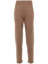 Max Mara Ribbed-knit Track Pants In 褐色