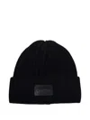 Max Mara Ribbed Logo-patch Beanie Hat In Black