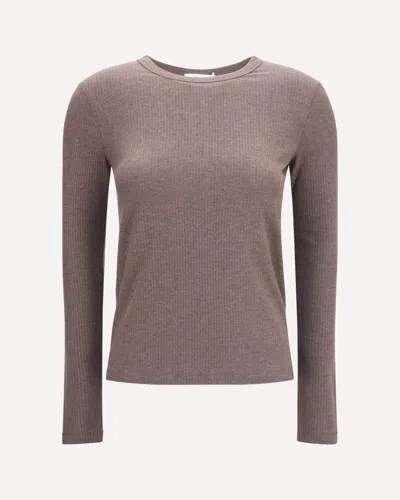 Max Mara Ribbed Long-sleeve Sweater In Brown