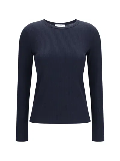 Max Mara Ribbed Long-sleeve Sweater In Blue