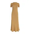 Max Mara Silk Cashmere Dress In Brown