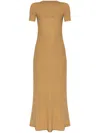 Max Mara Silk Cashmere Dress In Brown