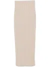 Max Mara Ribbed Midi Skirt In Neutrals