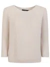Max Mara Ribbed Mohair Blend Sweater In Neutral