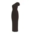 Max Mara Ribbed One-shoulder Maxi Dress In Brown