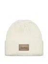 Max Mara Ribbed Patch Beanie In White