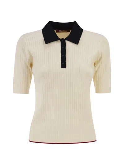 Max Mara Ribbed Polo Top In Multi