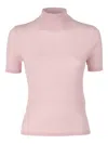Max Mara Ribbed Roll-neck Sweater In Pink