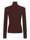 Max Mara Ribbed Roll-neck Sweater In Red