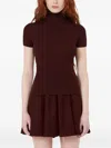 Max Mara Ribbed Roll-neck Top In Red