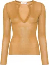 Max Mara Saggina Ribbed Silk Jumper In Brown