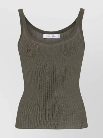 MAX MARA RIBBED SILK TANK TOP