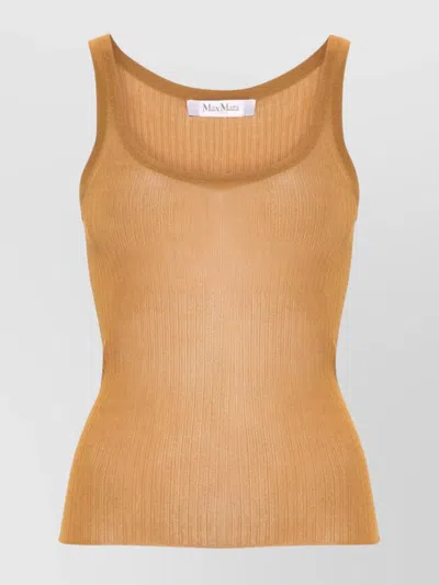 MAX MARA RIBBED SILK TANK TOP
