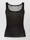 Max Mara Ribbed Silk Tank Top With Metallic Finish