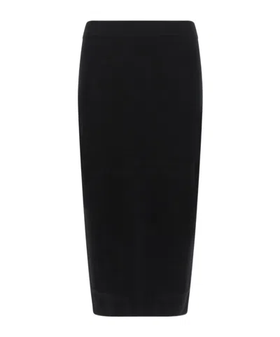 Max Mara Ribbed Skirt In Black