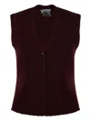 Max Mara Ribbed Sleeveless Cardigan In Red
