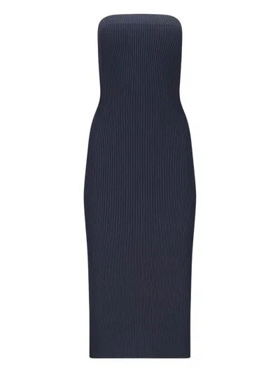 Max Mara Ribbed Strapless Midi Dress