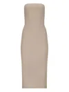 Max Mara Ribbed Strapless Midi Dress In Neutral