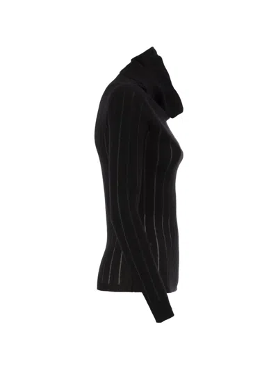 Max Mara Ribbed Sweater In Black