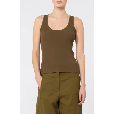 Max Mara Ribbed Sweater Tank In Brown