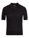 Max Mara Straw Polo In Wool And Silk With Sequins In Black