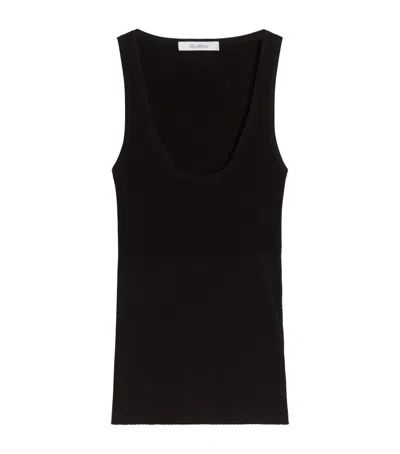 Max Mara Ribbed Tank Top In Black