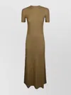 Max Mara Ribbed Texture Cape Maxi Dress