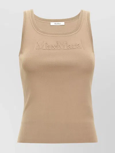 MAX MARA RIBBED TEXTURE SLEEVELESS KNIT TOP