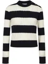 Max Mara Ribbed Texture Top With Contrasting Stripes In Multi