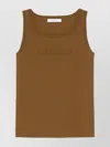 Max Mara Ribbed Trim Scoop Neck Sleeveless Top