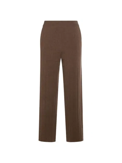 Max Mara Ribbed Trousers In Brown