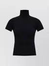 Max Mara Ribbed Turtleneck Short Sleeve Top