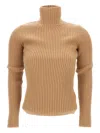 Max Mara Wool And Cashmere Turtleneck Sweater In Gold