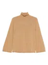 Max Mara Ribbed Turtleneck Sweater In Brown