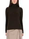 Max Mara Ribbed Turtleneck Sweater In Green
