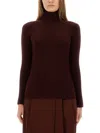 Max Mara Burgundy Stretch Wool Blend Aral1234 Sweater In Red